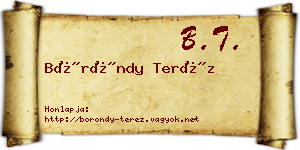 Böröndy Teréz névjegykártya